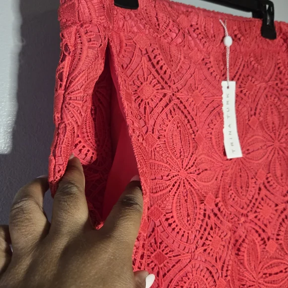 Trina Turk Red Coral Lace Wide-Leg Pants – Plus Size 14 – NWT